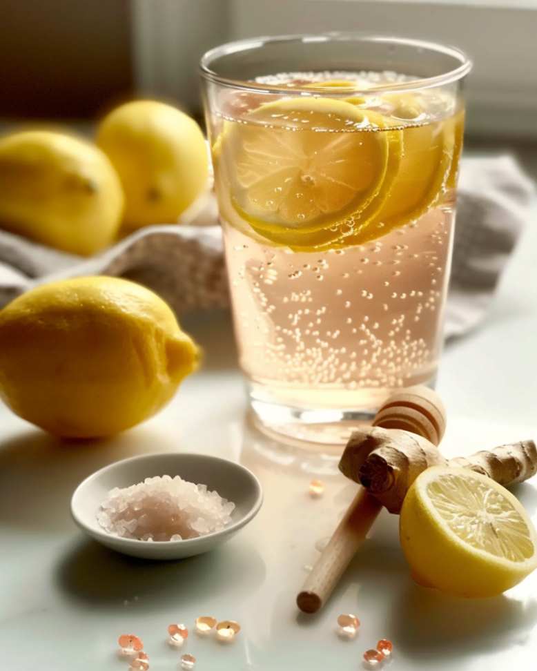 Pink salt trick recipe with lemon and apple cider vinegar